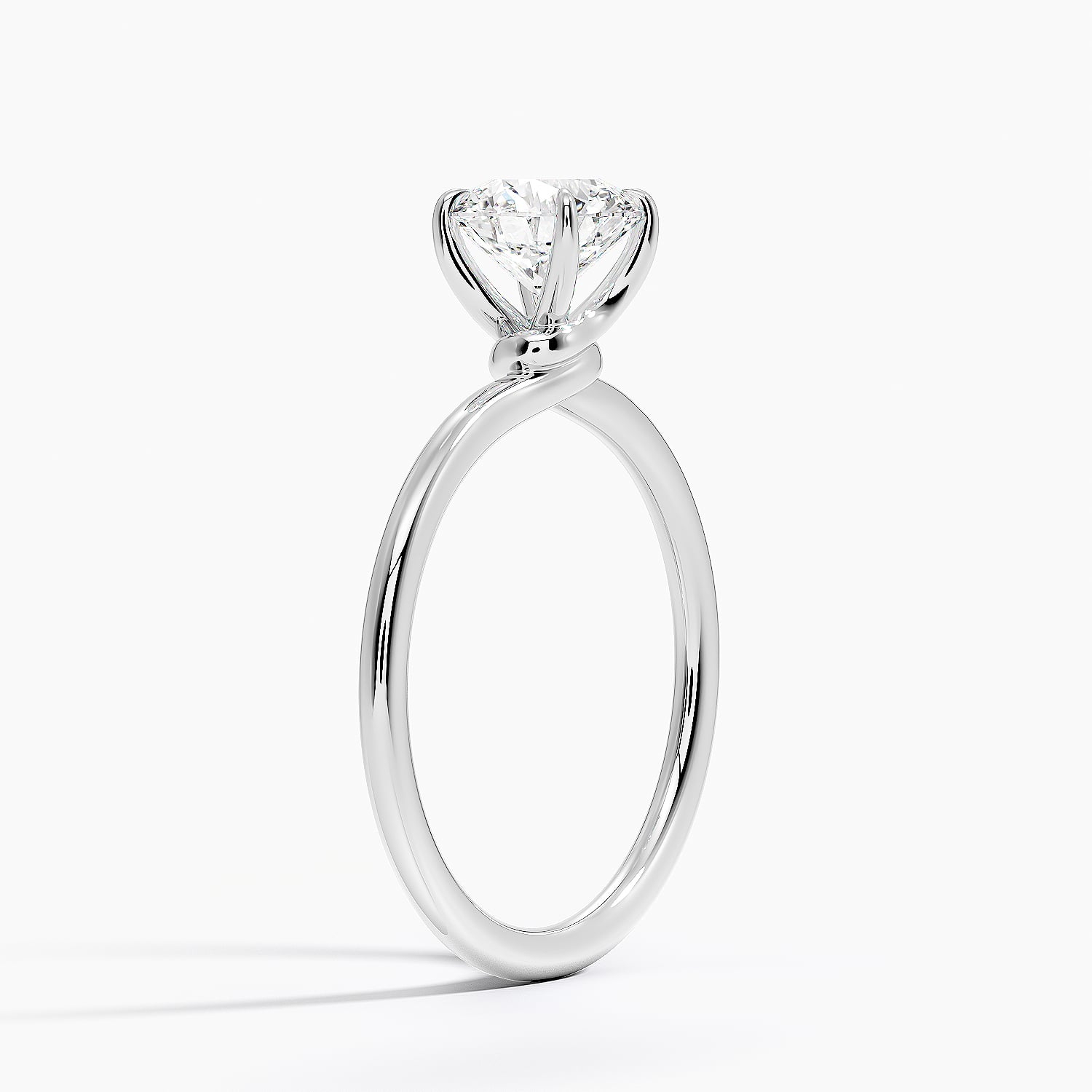 Entwined Solitaire Ring Platinum Round Engagement Ring