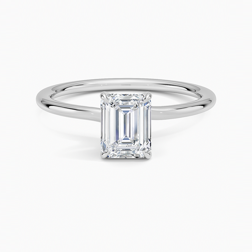 Entwined Solitaire Ring Platinum Emerald Engagement Ring