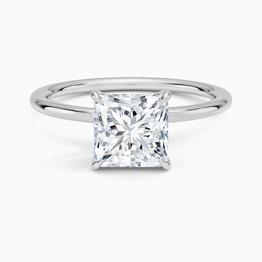 Entwined Solitaire Ring Platinum Princess Engagement Ring