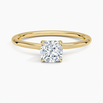 Entwined Solitaire Ring Yellow Gold 18k Cushion Engagement Ring