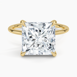 Entwined Solitaire Ring Yellow Gold 18k Princess Engagement Ring