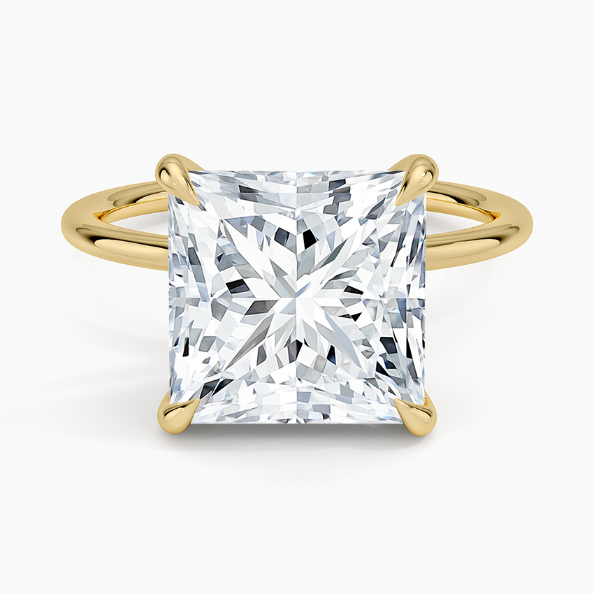 Entwined Solitaire Ring Yellow Gold 18k Princess Engagement Ring