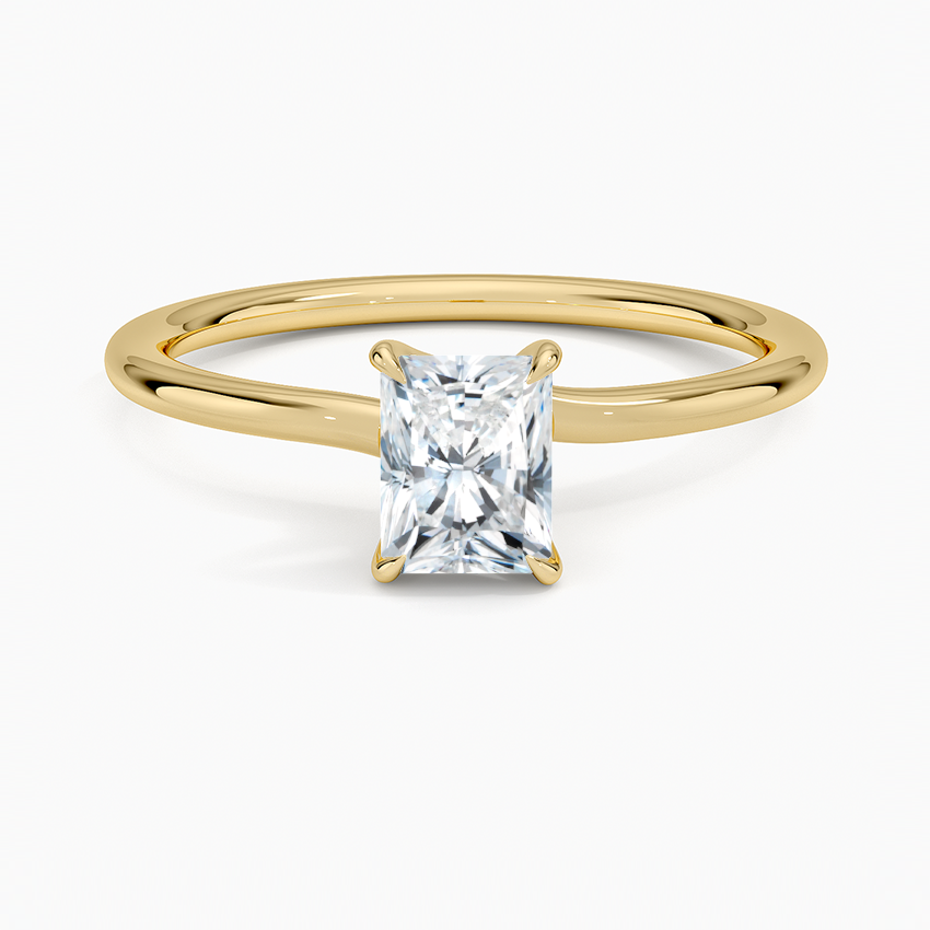 Entwined Solitaire Ring Yellow Gold 18k Radiant Engagement Ring