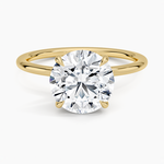 Entwined Solitaire Ring Yellow Gold 18k Round Engagement Ring