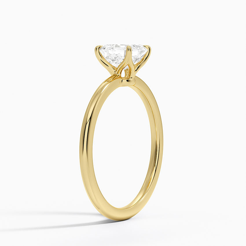 Petite Elodie 1.5mm Ring Yellow Gold 18k Asscher Engagement Ring
