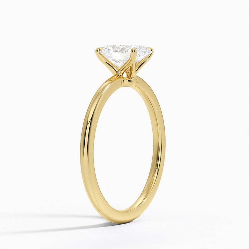 Petite Elodie 1.5mm Ring Yellow Gold 18k Oval Engagement Ring
