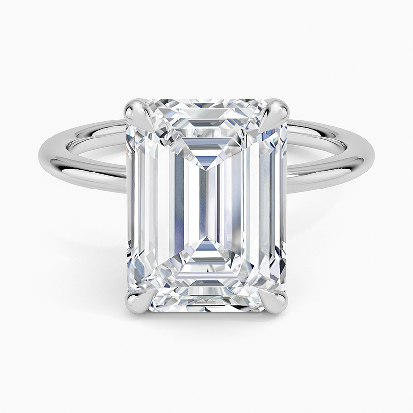 Petite Elodie 1.5mm Ring Platinum Emerald Engagement Ring