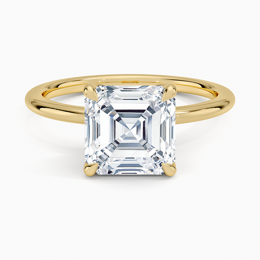 Petite Elodie 1.5mm Ring Yellow Gold 18k Asscher Engagement Ring