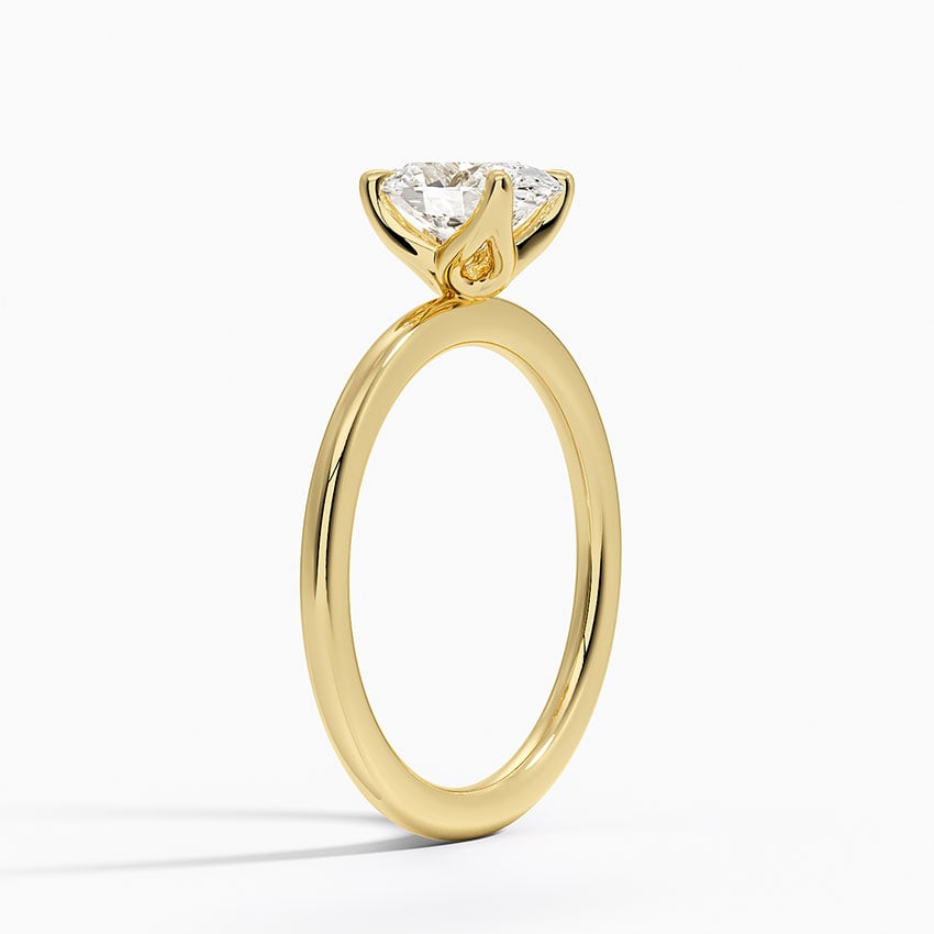 1.5mm Petite Elodie Perfect Fit Solitaire Ring Yellow Gold 18k Oval Engagement Ring