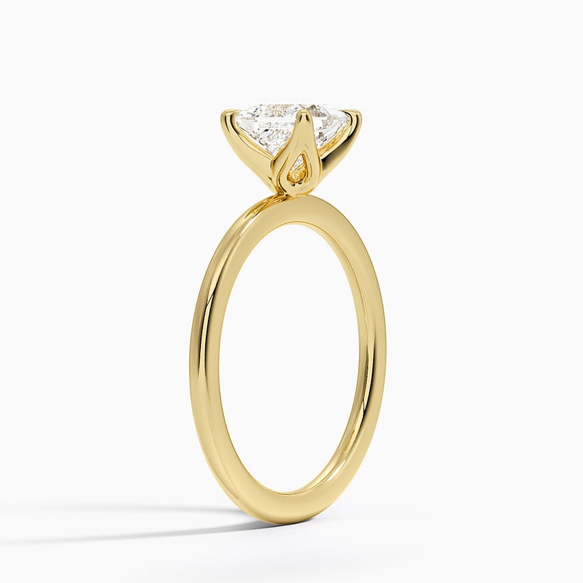 1.5mm Petite Elodie Perfect Fit Solitaire Ring Yellow Gold 18k Princess Engagement Ring