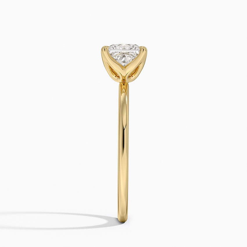 1.5mm Petite Elodie Perfect Fit Solitaire Ring Yellow Gold 18k Princess Engagement Ring