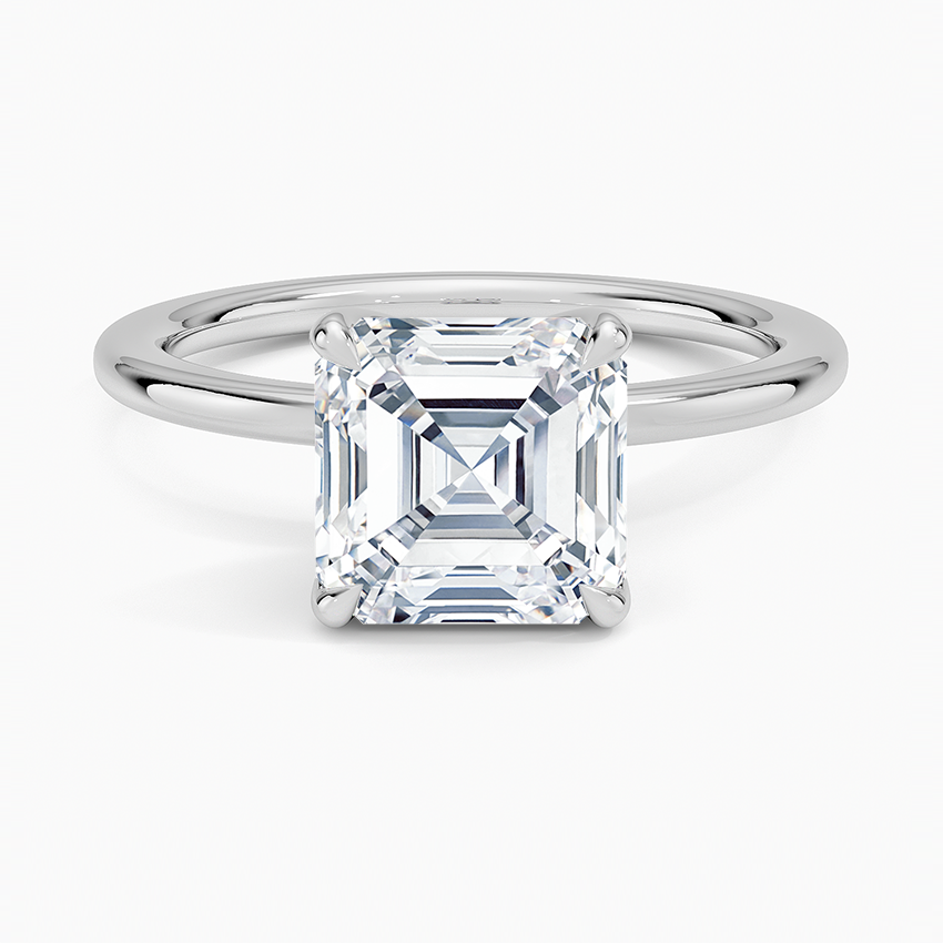 1.5mm Petite Elodie Perfect Fit Solitaire Ring Platinum Asscher Engagement Ring