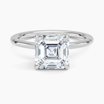 1.5mm Petite Elodie Perfect Fit Solitaire Ring Platinum Asscher Engagement Ring