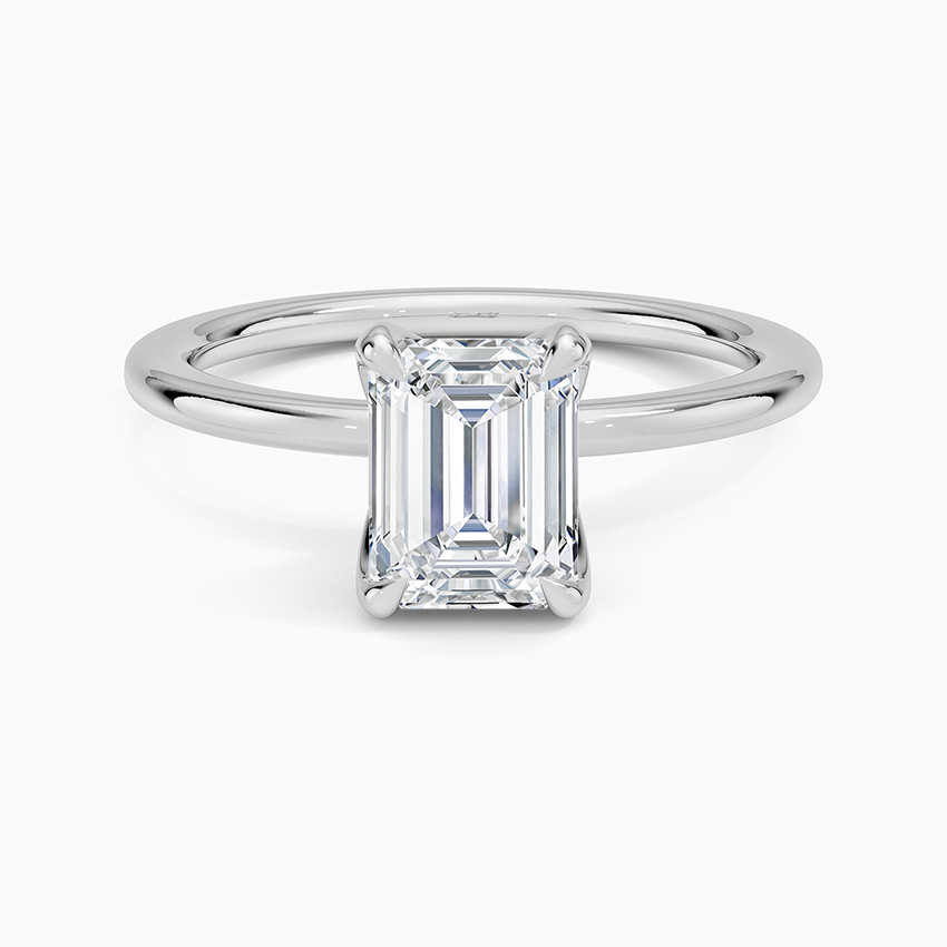 1.5mm Petite Elodie Perfect Fit Solitaire Ring Platinum Emerald Engagement Ring