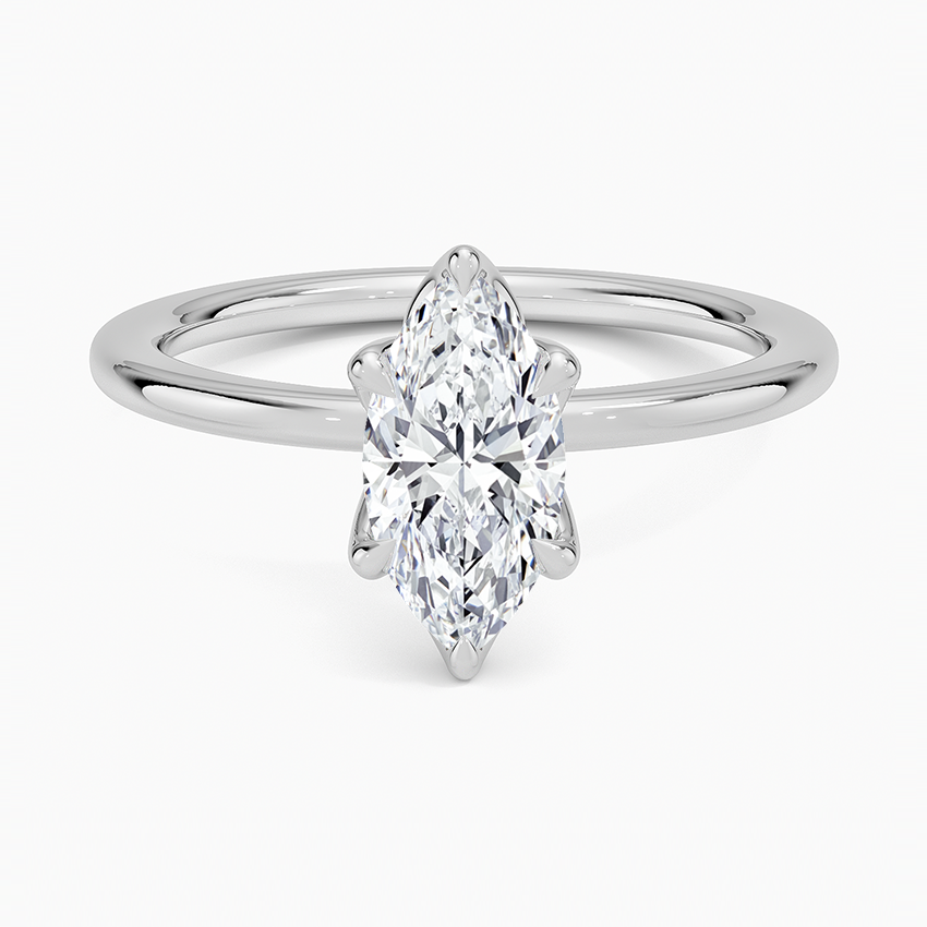 1.5mm Petite Elodie Perfect Fit Solitaire Ring Platinum Marquise Engagement Ring