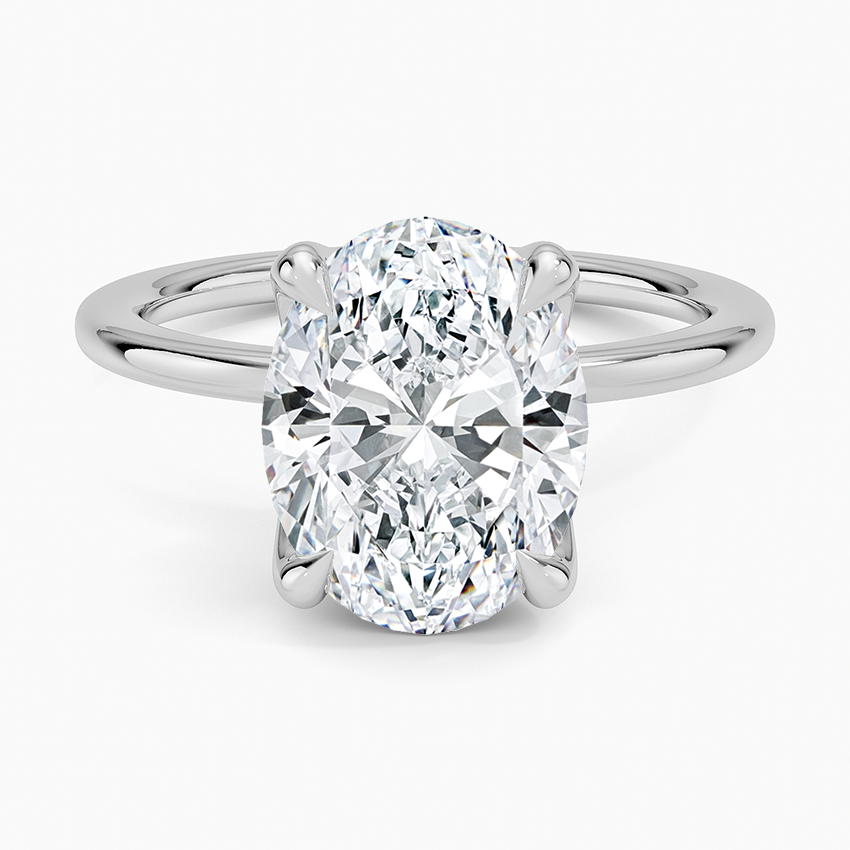 1.5mm Petite Elodie Perfect Fit Solitaire Ring Platinum Oval Engagement Ring