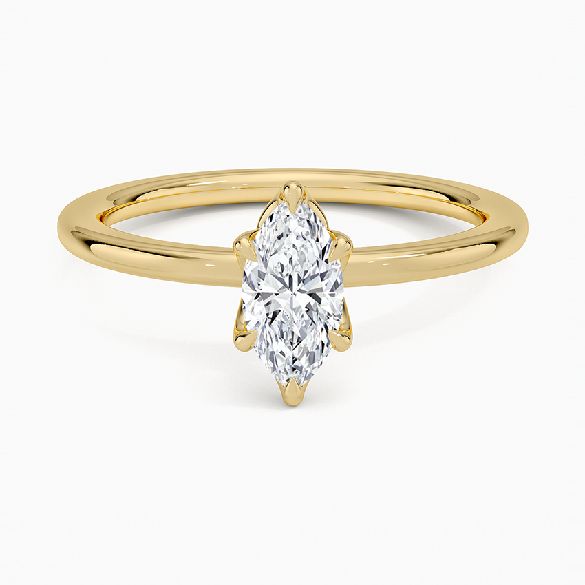 1.5mm Petite Elodie Perfect Fit Solitaire Ring Yellow Gold 18k Marquise Engagement Ring