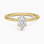 1.5mm Petite Elodie Perfect Fit Solitaire Ring Yellow Gold 18k Marquise Engagement Ring