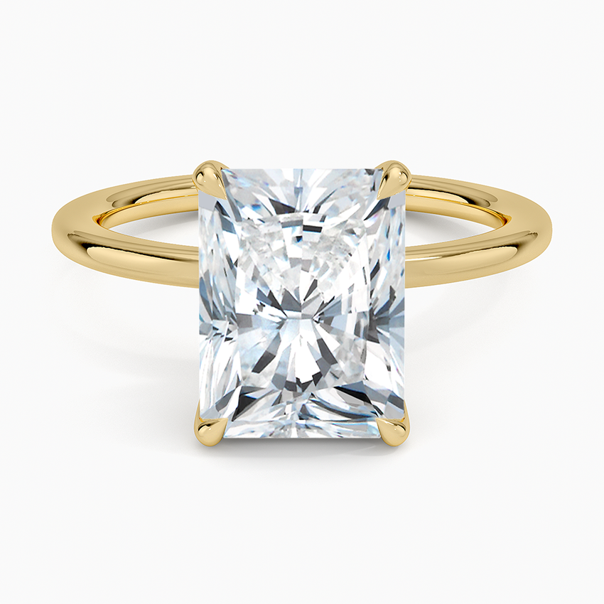 1.5mm Petite Elodie Perfect Fit Solitaire Ring Yellow Gold 18k Radiant Engagement Ring