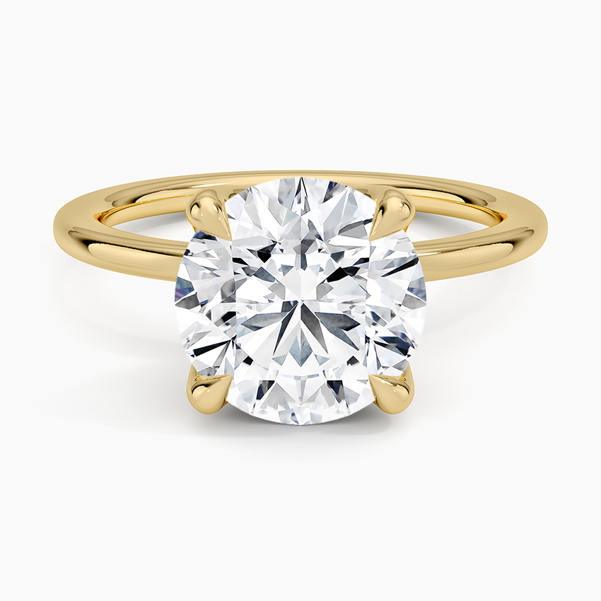 1.5mm Petite Elodie Perfect Fit Solitaire Ring Yellow Gold 18k Round Engagement Ring