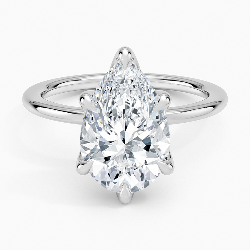 Esme Perfect Fit Solitaire Ring Platinum Pear Engagement Ring