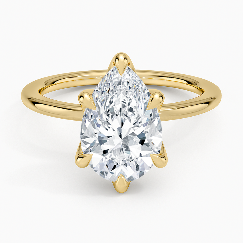 Esme Perfect Fit Solitaire Ring Yellow Gold 18k Pear Engagement Ring