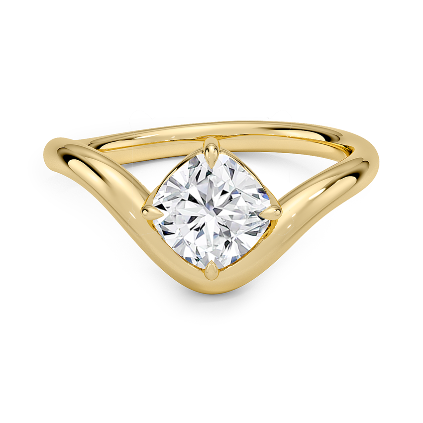 Silhouette Solitaire Engagement Ring 18K Yellow Gold CU