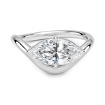 Silhouette Solitaire Engagement Ring 18K White Gold MQ