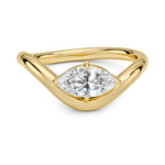 Silhouette Solitaire Engagement Ring 18K Yellow Gold MQ