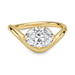 Silhouette Solitaire Engagement Ring 18K Yellow Gold OV