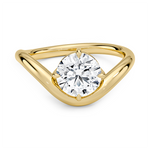 Silhouette Solitaire Engagement Ring 18K Yellow Gold RD