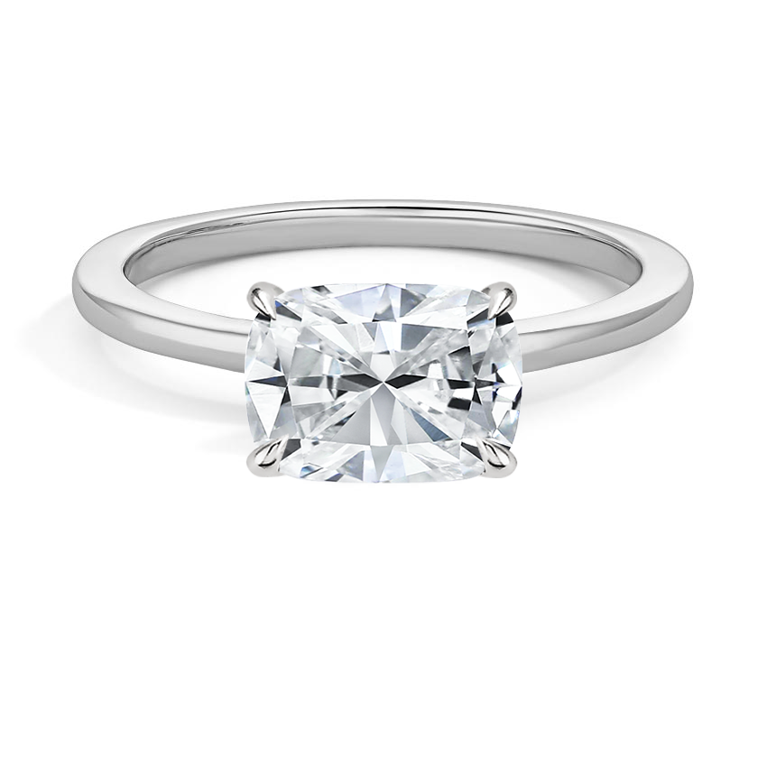 Morgan East-West Solitaire Engagement Ring 18K White Gold CU