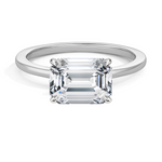 Morgan East-West Solitaire Engagement Ring 18K White Gold EM