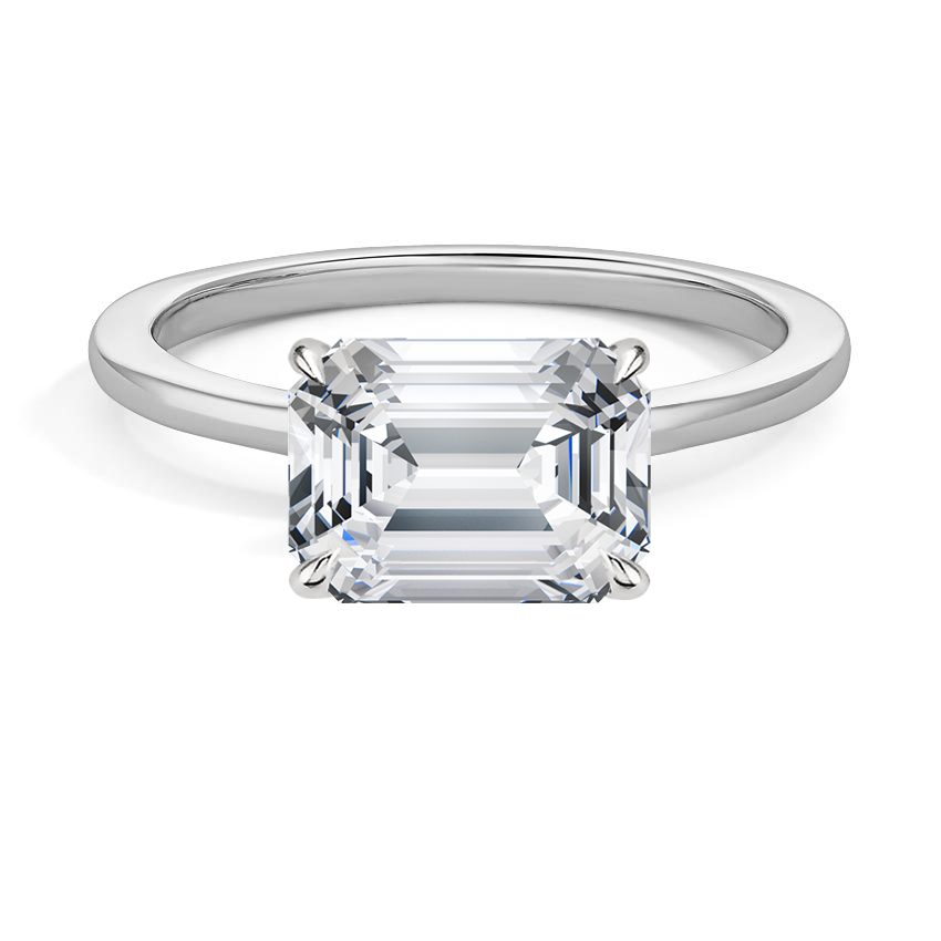Morgan East-West Solitaire Engagement Ring 18K White Gold EM