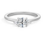 Morgan East-West Solitaire Engagement Ring 18K White Gold MQ