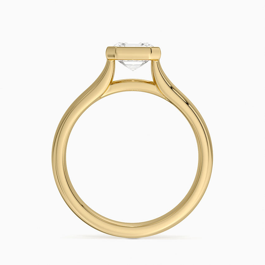 Luna 4mm Bezel Ring Yellow Gold 18k Asscher Engagement Ring