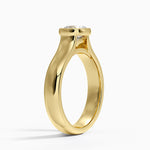 Luna 4mm Bezel Ring Yellow Gold 18k Cushion Engagement Ring