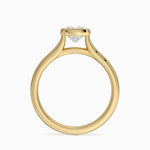 Luna 4mm Bezel Ring Yellow Gold 18k Cushion Engagement Ring