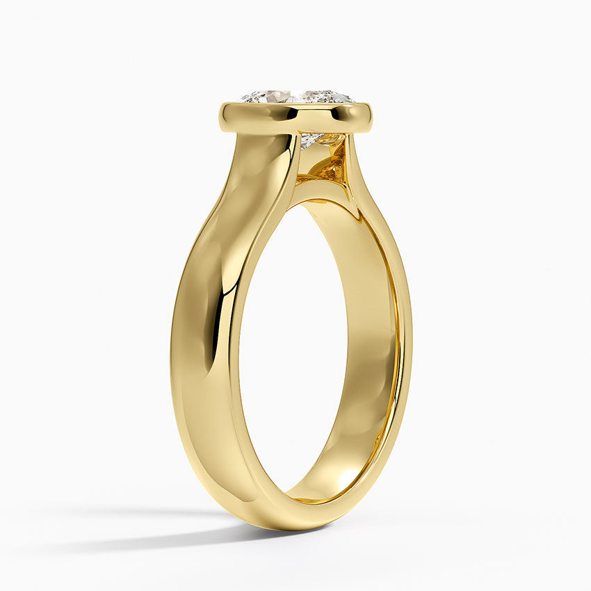 Luna 4mm Bezel Ring Yellow Gold 18k Oval Engagement Ring