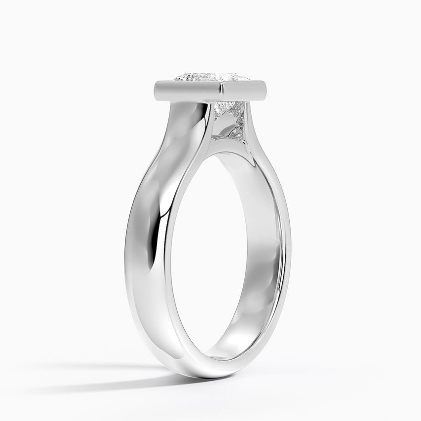 Luna 4mm Bezel Ring Platinum Princess Engagement Ring