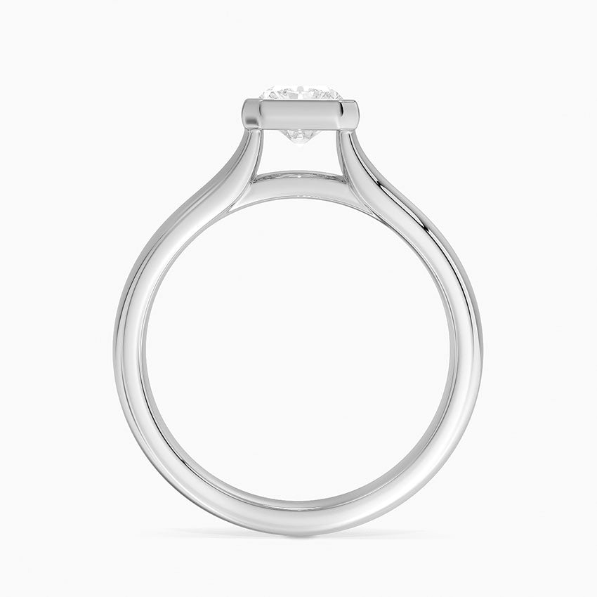 Luna 4mm Bezel Ring Platinum Radiant Engagement Ring