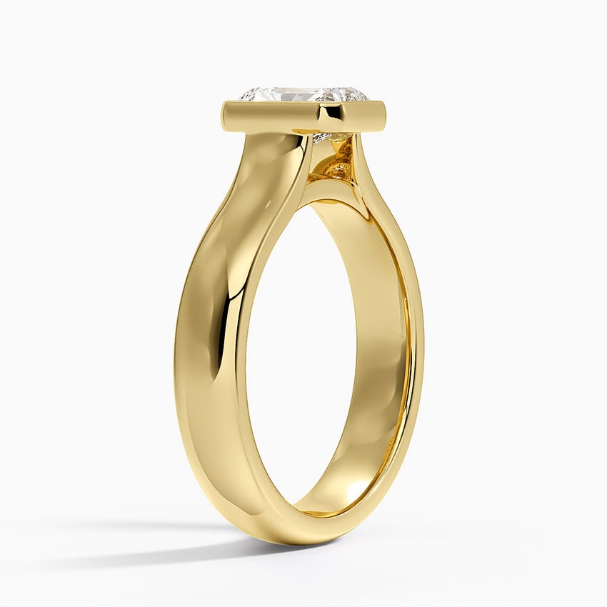 Luna 4mm Bezel Ring Yellow Gold 18k Radiant Engagement Ring