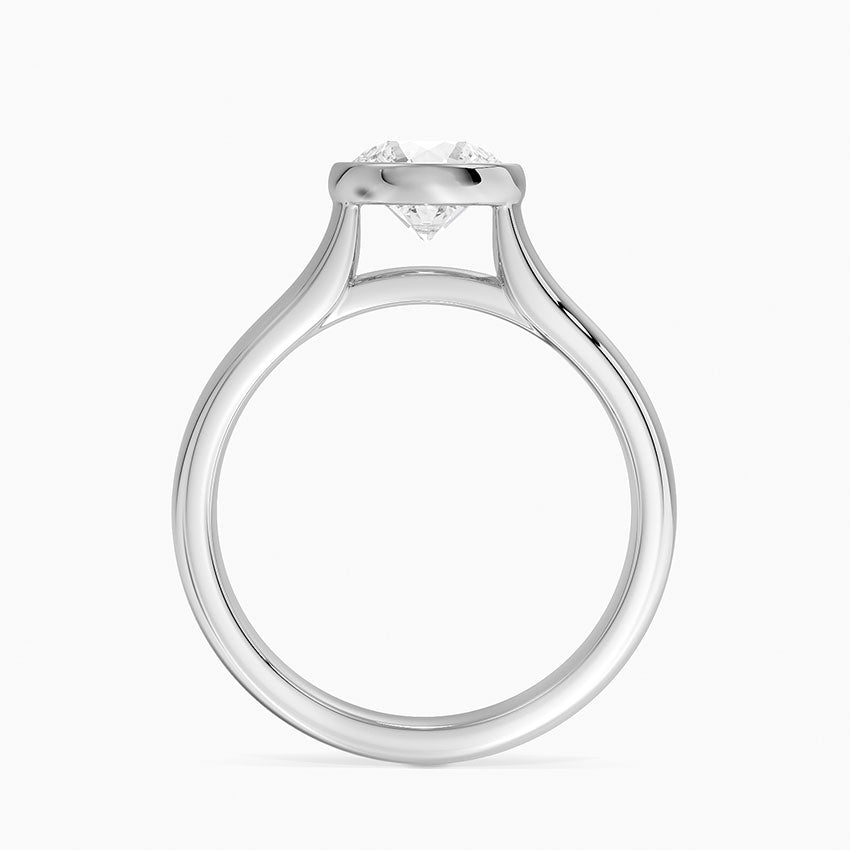 Luna 4mm Bezel Ring Platinum Round Engagement Ring