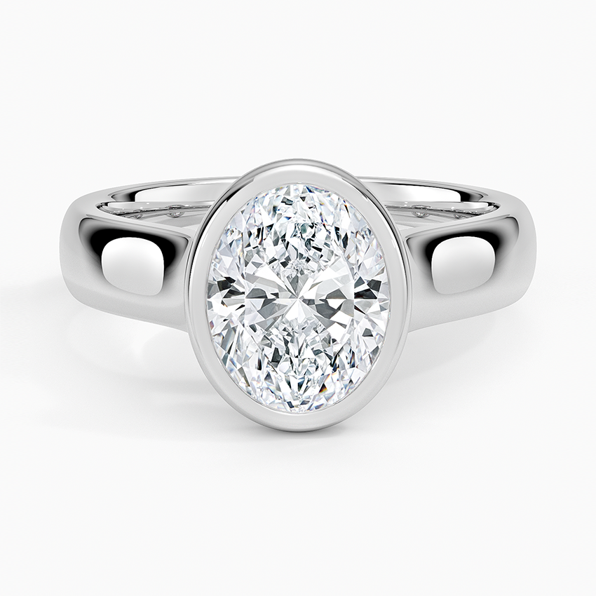 Luna 4mm Bezel Ring Platinum Oval Engagement Ring