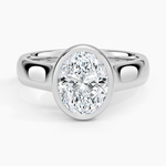 Luna 4mm Bezel Ring Platinum Oval Engagement Ring