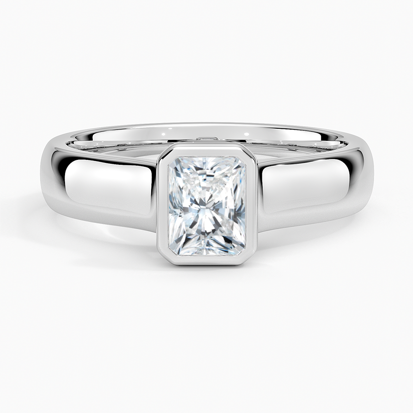Luna 4mm Bezel Ring Platinum Radiant Engagement Ring