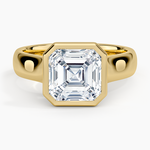 Luna 4mm Bezel Ring Yellow Gold 18k Asscher Engagement Ring