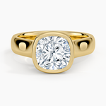 Luna 4mm Bezel Ring Yellow Gold 18k Cushion Engagement Ring