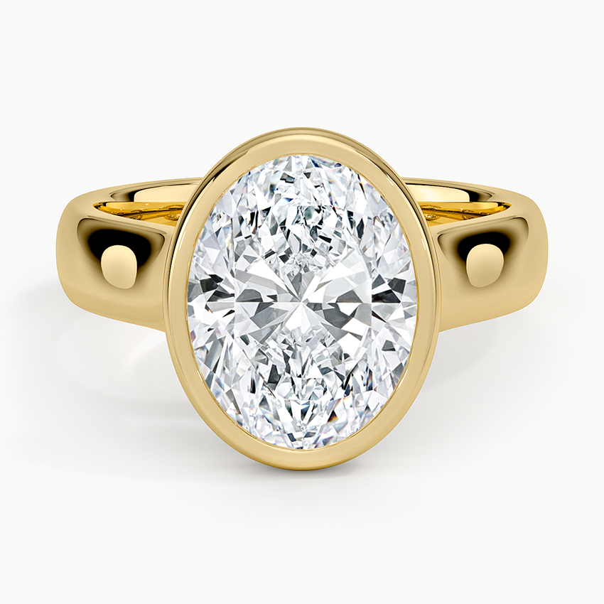 Luna 4mm Bezel Ring Yellow Gold 18k Oval Engagement Ring