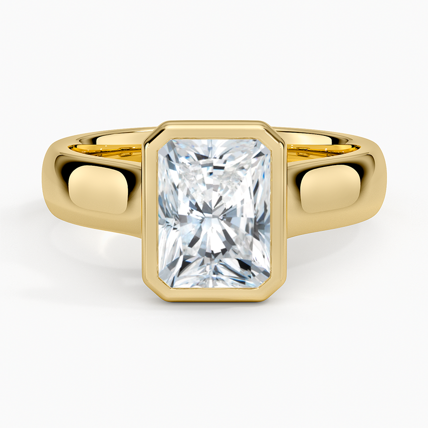 Luna 4mm Bezel Ring Yellow Gold 18k Radiant Engagement Ring